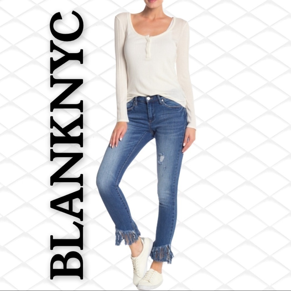 BLANKNYC‎ The Reade Frayed Hem Skinny Jeans, Size 26